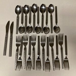 Vintage Frontier Airlines Flatware 24 Pieces Stainless Steel Japan